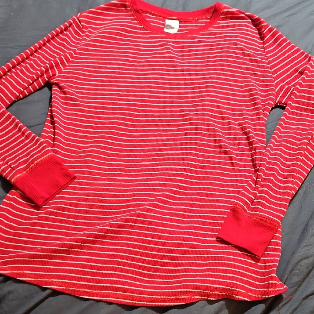 Stars Above Red and White Striped Long Sleeve Tee